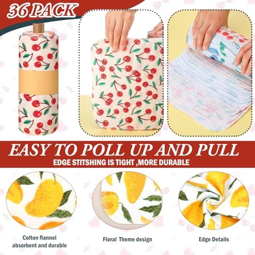 Redbaker 30 Pcs 18 Pcs Reusable Paper Towel for Kitchen,Fruit Design - Image 5