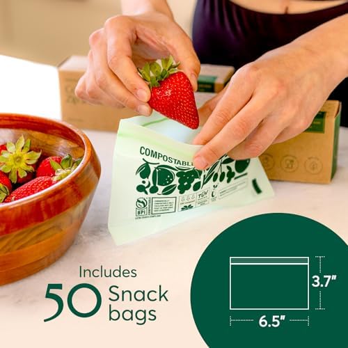Cleanomic Compostable Zip Sandwich Bags - Leak Resistant, Gallon, Quart, Sandwich, Snack - 125 Count - Image 6