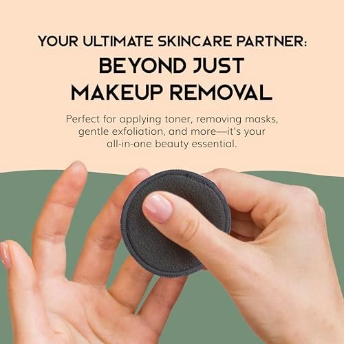 GREENZLA Reusable Makeup Remover Pads | 20 Pack | Bamboo Charcoal - Image 3