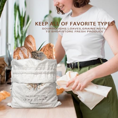 UTELKA Flroal Beeswax Bag for Bread Linen Bread Box Reusable - Image 3