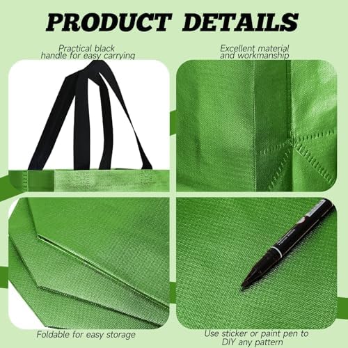 Eccliy 80 Pcs Reusable Gift Bags, Medium, Red, Gold, Green - Image 5