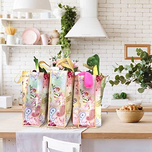 NymphFable Dragonfly Shopping Bags, 6 Pack Reusable Grocery Tote Bag 50LBS - Image 6