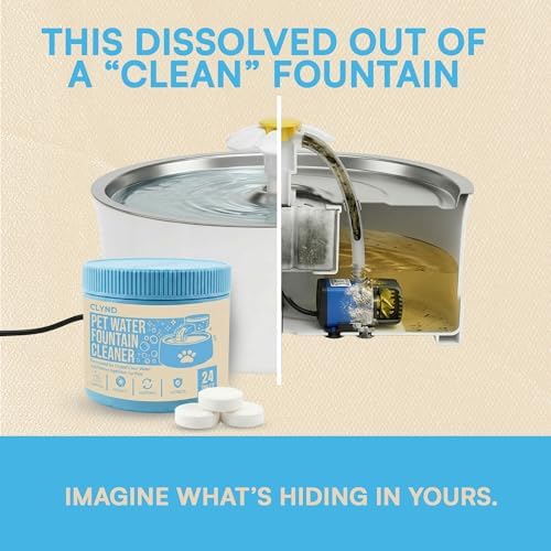 Pet Water Fountain Cleaner and Descaler Tablets 24-Pack Residue-free Fountain Cleaning Tablets for Cat and Dog Pump and Filter Maintenance, Cleaning Kit Compatible, Safe for Plastics and Metals - Image 3