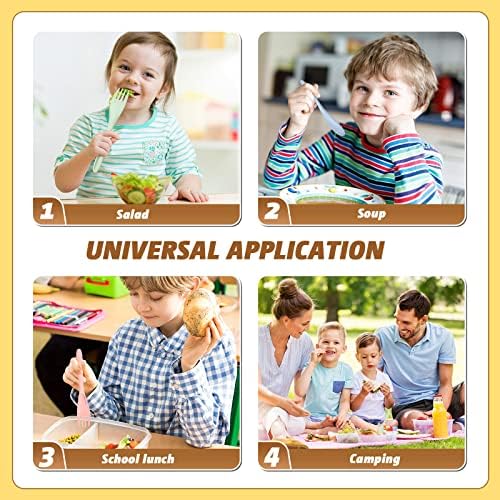 Jinei Reusable Travel Utensils Set Wheat Straw with Case,Bright - Image 3