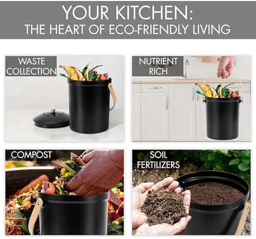 Beautiful Kitchen Compost Bin with Smell Proof Lid for Your Countertop - Image 7