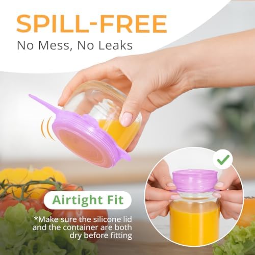 Orblue Silicone Stretch Lids 6-Pack Small for Fresh Food Storage - Seal in Flavors, Keep Food Fresh and Reduce Waste Lilac - Image 4