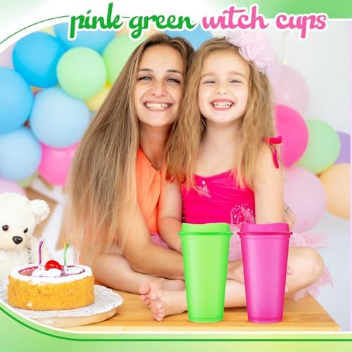 Honeydak 45 Pack 16 oz Reusable Coffee Cups with Lids Water Bottle Iced Coffee Travel Mug Reusable Portable Plastic Tea Tumblers Bulk for Hot and Cold Drinks Birthdays Party(Stylish,Glitter) - Image 6