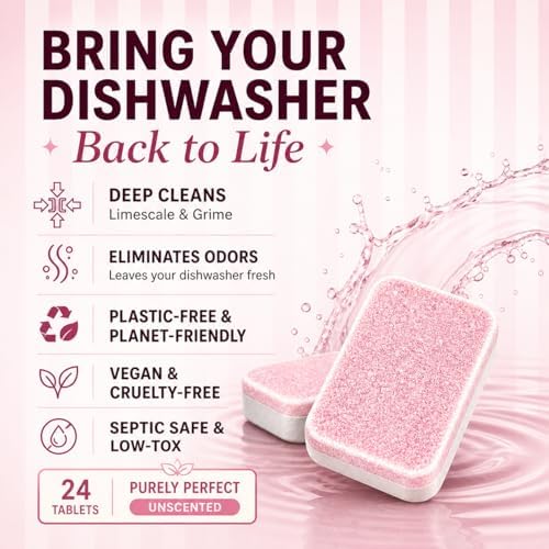 Dishwasher Cleaner And Deodorizer Tablets - 1 Year Supply Unscented Dishwasher Cleaning Tablets - Deep Cleaning Removes Limescale and Odors - Eco-friendly Dish Washer Machine Cleaner - Septic Safe - Image 6