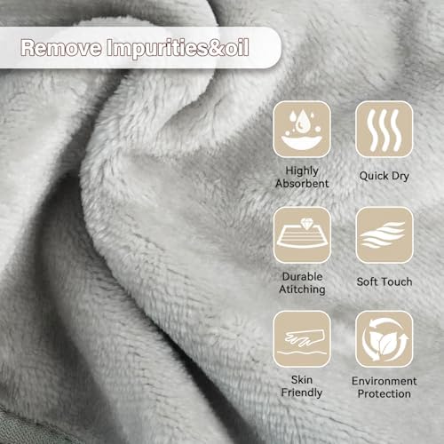 Nugilla Makeup Remover Cloths, 8 Packs Makeup Remover Towels Reusable Face Wash Cloth, Soft Microfiber Face Cloth for Women(Neutrals) - Image 3