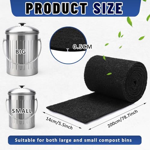 Reallnaive Square Compost Bin Charcoal Filter Sheets, Activated Carbon - Image 2