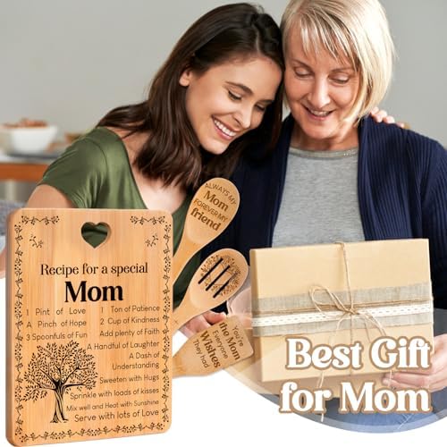 Birthday Gifts for Mom, "Recipe for a Special Mom" Cutting Board Set - Image 3