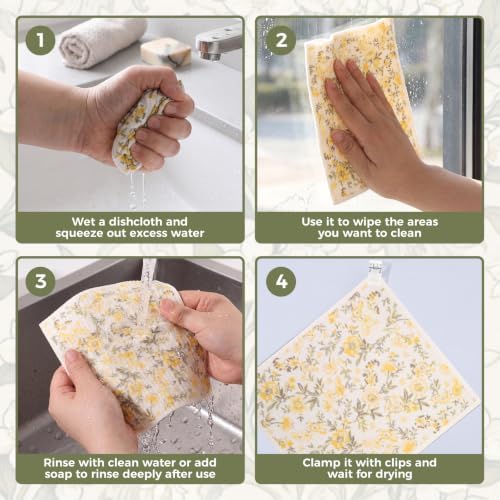 6 Pack Swedish Dishcloths for Kitchen, Fall Swedish Rags Dish Towels - Image 6