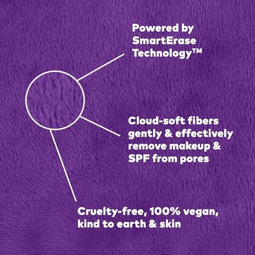 The Original MakeUp Eraser 7-Day Set, Erase All Makeup With Just Water, Including Waterproof Mascara, Eyeliner, Foundation, Lipstick, Sunscreen, and More! Queen Purple, 7ct. - Image 4