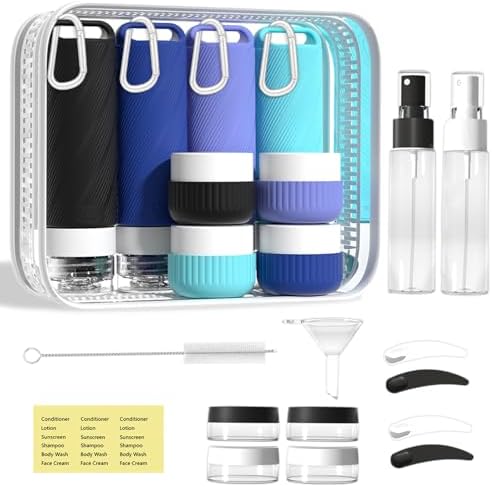 Travel Toiletry Containers 26Pcs Silicone Leakproof TSA Approved Set by Udihch