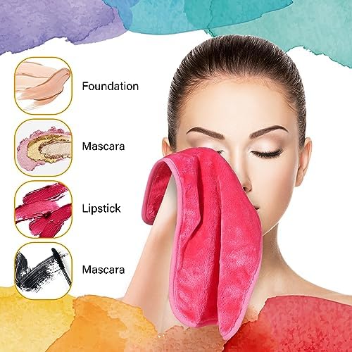 Nugilla Makeup Remover Cloths, 8 Packs Makeup Remover Towels Reusable Face Wash Cloth, Soft Microfiber Face Cloth for Women - Image 2