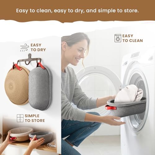 RICCLE Sourdough Starter Kit, Banneton Bread Proofing Basket Set, 2 Baskets - Image 4
