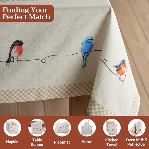 Maison d' Hermine Table Cloth Rectangle Table Reusable 100% Cotton 70"x120" - Image 4