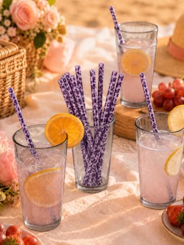 10 Pcs Reusable Leopard Straws Drinking Straw with Cleaning Brush - Image 5