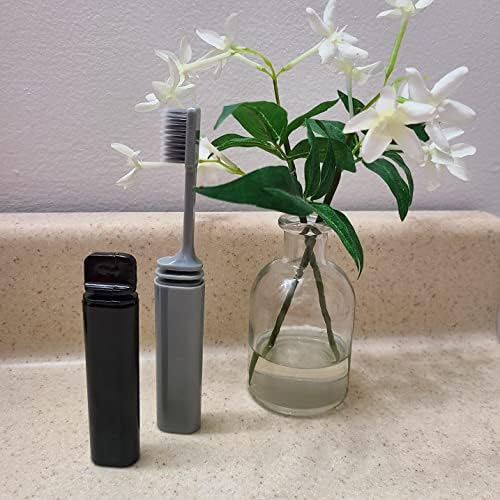 COOL & FRESH Bamboo Charcoal Folding Toothbrush for Travel Camping Holidays 2 Pack - Image 2