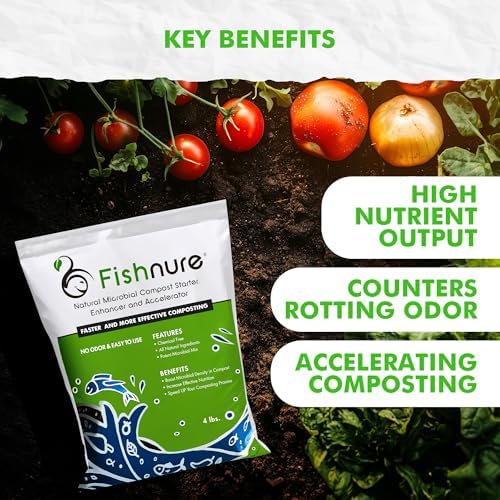 Fishnure - Odor-Free Natural Microbial Compost Starter, 1 4-lb Bag for 1000 lb Compost that Can Be Used as Fertilizer for Potting Soil Indoor Plants & Outdoor Plant Soil, Gardening Essentials - Image 4