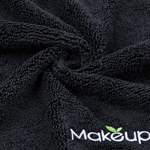 Orighty Microfiber Makeup Remover Cloths - Super Soft, Quick Dry Face Towels for Cleansing, 13 x 13 Inch, 6 Count, Black (Pack of 3) - Image 2