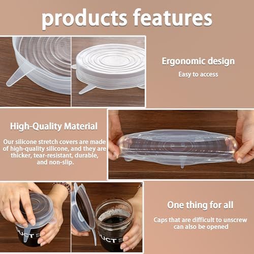 Silicone Stretch Lids, 6 Pcs, 6.5in - Image 4