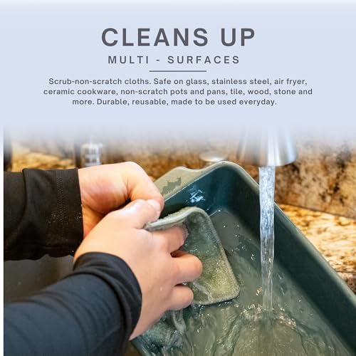 Whiffkitch Dishcloths Kitchen Dishrag Cleaning Scrub Reusable 6pk 6x7in - Image 4