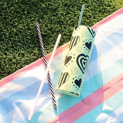 24-Pack, Reusable Straws - Candy Cane, Plastic Straws Reusable, BPA Free, Dishwasher Safe, Multicolor, Replacement for Tumblers, Fits 20oz 30oz 40oz - Image 5