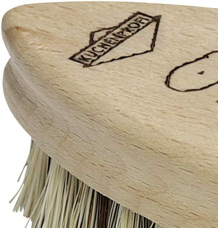 Küchenprofi Vegetable Brush - 2.5 x 5.5 in, Beechwood Handle & Natural Bristles - Dish Scrubber & Kitchen Scrub Brush for Vegetables & Dishes