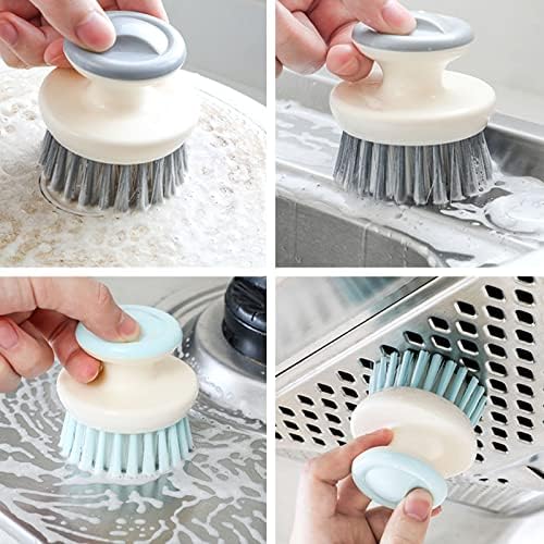 Dish Scrub Brush,Ergonomic Grip Palm Brush,Kitchen Scrub Brushes for Cleaning, Dish Scrubber with Stiff Bristles for Sink, Pots, Pans（2 Pack） - Image 6