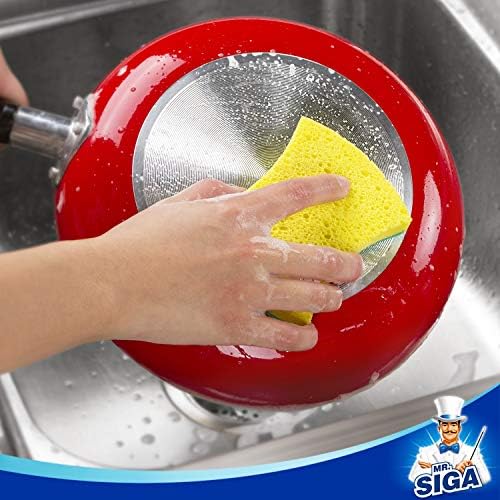 MR.SIGA Heavy Duty Cellulose Scrub Sponge, Dual-Sided Dish Sponge, 12 Pack - Image 6