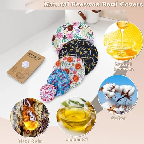 5Pcs Reusable Beeswax Elastic Bowl Covers for Bread Proofing and Food Cover - Image 3
