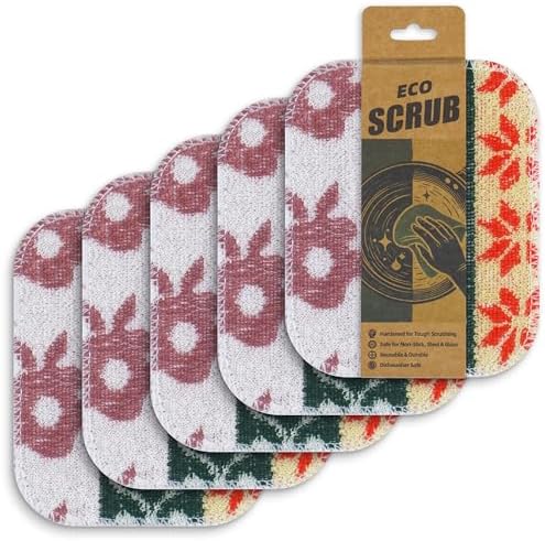 Amarelle Scrub,Eco-Friendly Reusable Dish Scrubbers for Washing Dishes,Soft Safe and Non-Scratch Scrubber, Durable Scouring Pad for Kitchen and Household Cleaning (Royal Bazaar, 5-Pack) by Amarelle