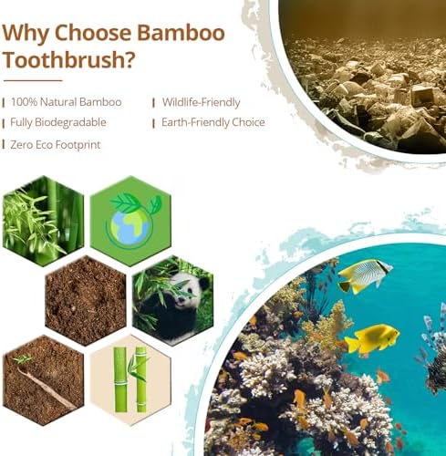 Virgin Forest Bamboo Toothbrushes 10pk, Soft BPA Free Biodegradable - Image 3