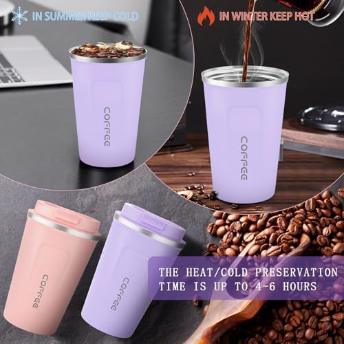 CS COSDDI 12 oz Coffee mug - Stainless Steel Coffee Cup with Leakproof Lid - Image 4