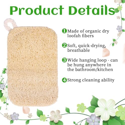 10 PCS Natural Sponges for Dishes, Loofah Dish Sponge for Kitchen Compostable Natural Loofah Sponges - Image 3