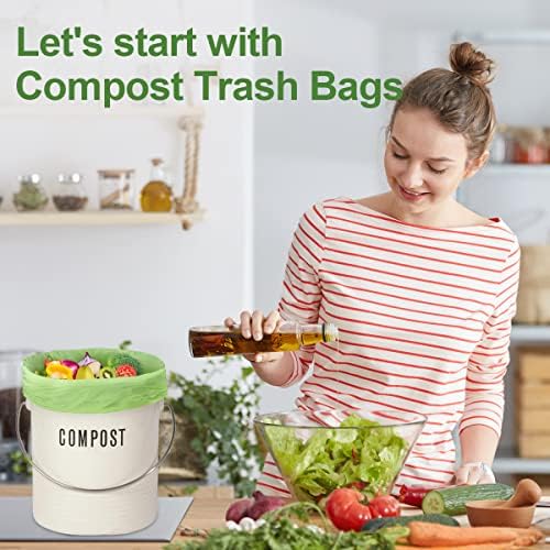1.6 Gallon Compostable Trash Bags, 150 Count Kitchen Food Scrap - Image 5