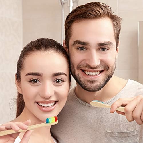 Boao 40 Pieces Bamboo Toothbrushes Charcoal Toothbrush Bamboo Toothbrushes with BPA-Free Nylon Bristles(Multi-Color) - Image 6