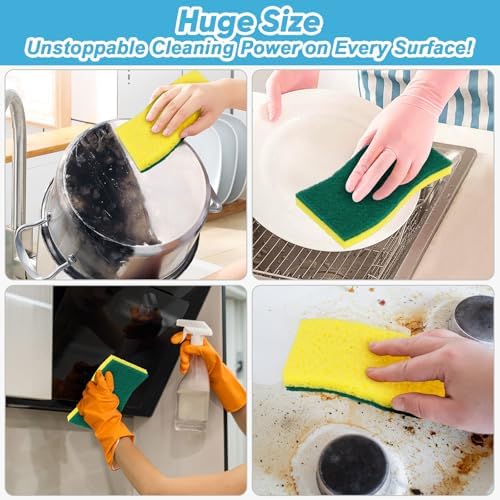 AIDEA XL Scrub Sponges Kitchen 6Count, Heavy Duty Sponges for Dishes - Image 6