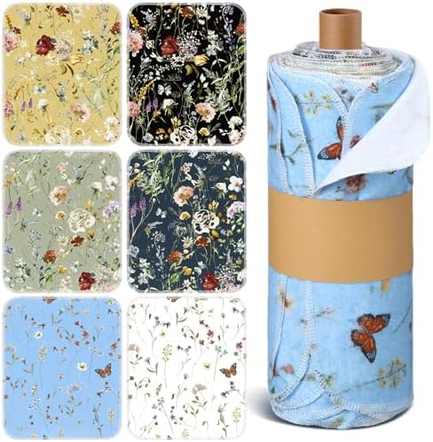 36 Pack Reusable Kitchen Cloths Cotton Towels, Rich Flowers by Noveread