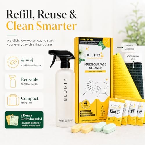 Multi-Surface Cleaner Refill Starter Set – 4 Count + Spray Bottle | Eco-Friendly, Biodegradable, Plastic-Free Cleaning Refills and Spray Bottle – All-Purpose (Spray Bottle Included) - Image 2