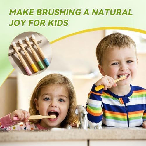 EasyHonor 4 Pack Kids Bamboo Toothbrush, Extra Soft Toothbrush for Kids - Image 7
