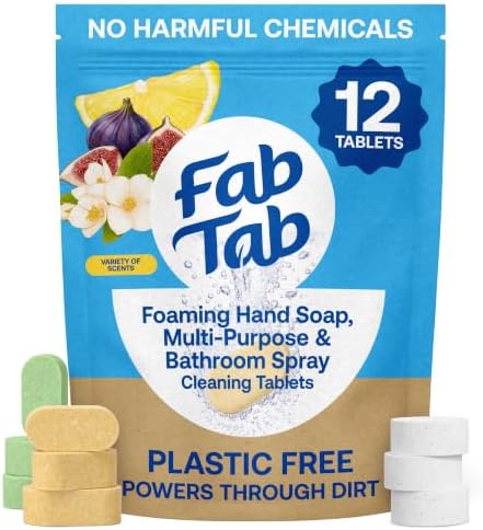 Fab Tab All Purpose, Muti-Surface Bathroom, Hand Cleaner Tablets,12 Refills by FabTab