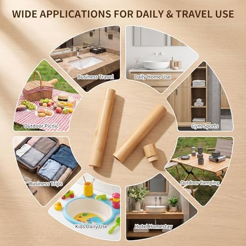 2 Pack Natural Bamboo Toothbrush Travel Case, Portable Reusable Toothbrush Storage Tube with Cover for Bathroom, Travel Trip and Camping - Image 6