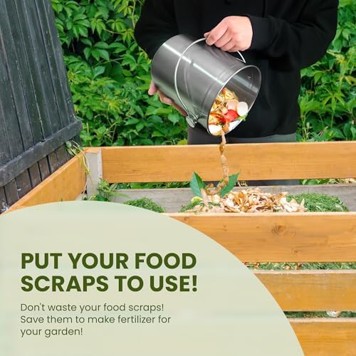 Reli. 1.3 Gallon Stainless Steel Compost Bin for Kitchen | Charcoal Filters - Image 5
