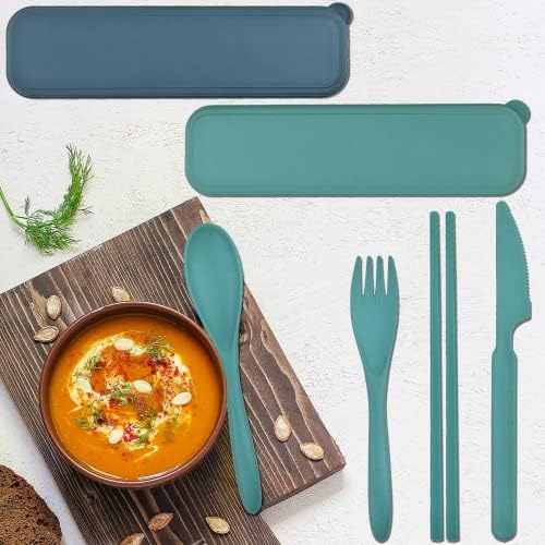2 Sets Reusable Utensils Set with Case, Standard Travel Cutlery Set - Image 5