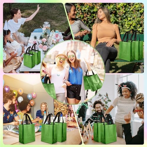 Eccliy 80 Pcs Reusable Gift Bags, Medium, Green - Image 6