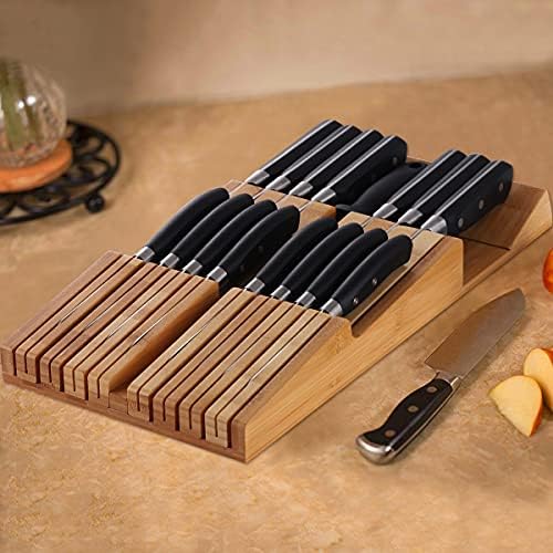 NIUXX Bamboo In-Drawer Knife Block Set for 16 Knives(Not Included) - Image 3