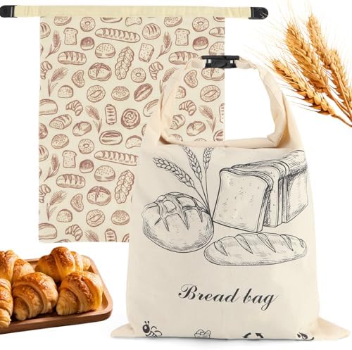 2 PACK Beeswax Sourdough Bread Bags for Homemade Bread, Reusable Cotton Beeswax Bread Bag Portable Waxed Storage All Natural Bees Wax Linen Bag Keep Fresh,13''×17'', 03 by PICcircuit