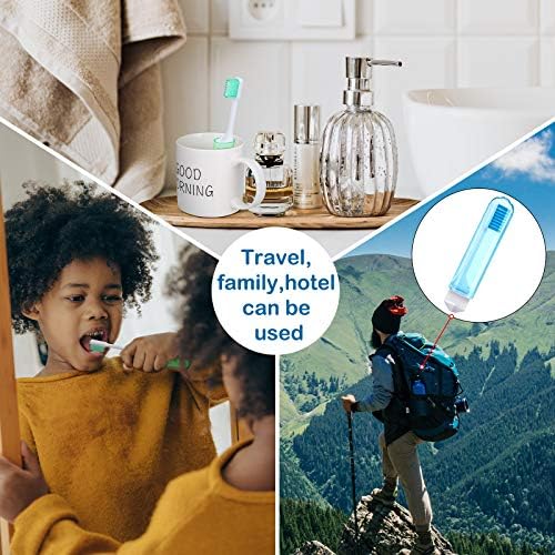 Patelai 4 Pcs Travel Toothbrush Mini Foldable with Case,Bright Color - Image 6
